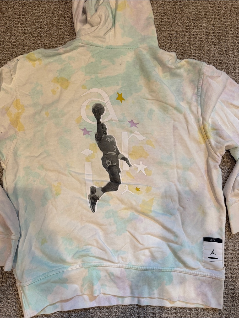 Jordan White Tie-Dye AJ Pullover Hoodie - Picture 5 of 5